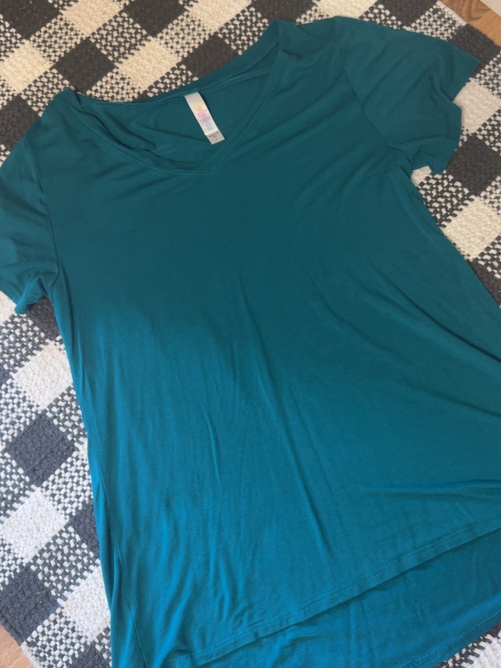 lululemon athletica Teal V-Neck Short Sleeve Tee